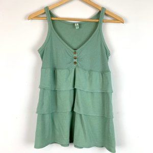 Old Navy Teal Tiered‎ Ruffle Tank Top Sz Small